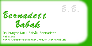 bernadett babak business card